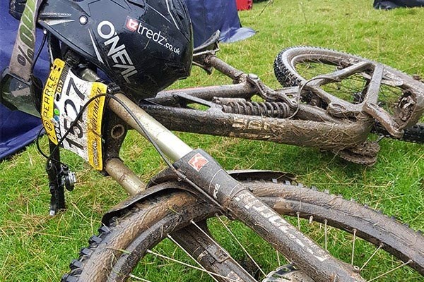 Lindsay's bike after Saturday practise